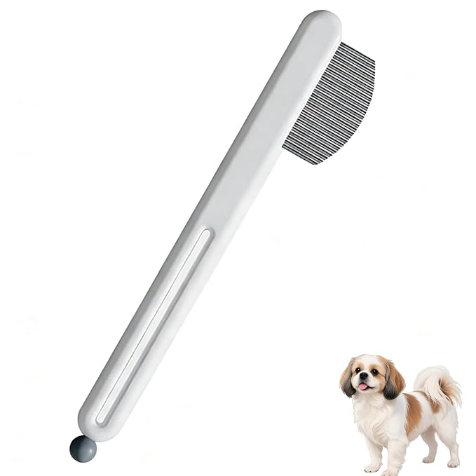 Precision Tear Stain Comb for Small Dogs Cats Face Eye Gunk Removal Tool ，Fit Yorkie, Shih Tzu, Maltese, Maltipoo, Pomeranian, Puppy Starter Kit, Pet Supplies (White)