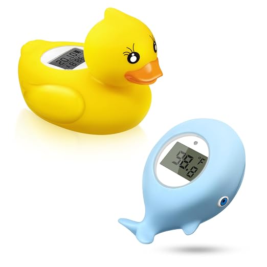 BabyElf Baby Bath Thermometer - Digital Water & Room Temperature Safety Floating Toy, Bathtub Thermometer, Fahrenheit & Celsius