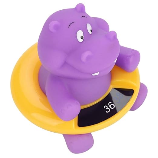 Baby Bath Thermometer Cute Hippo Bathtub Digital Thermometer Floating Toy Purple