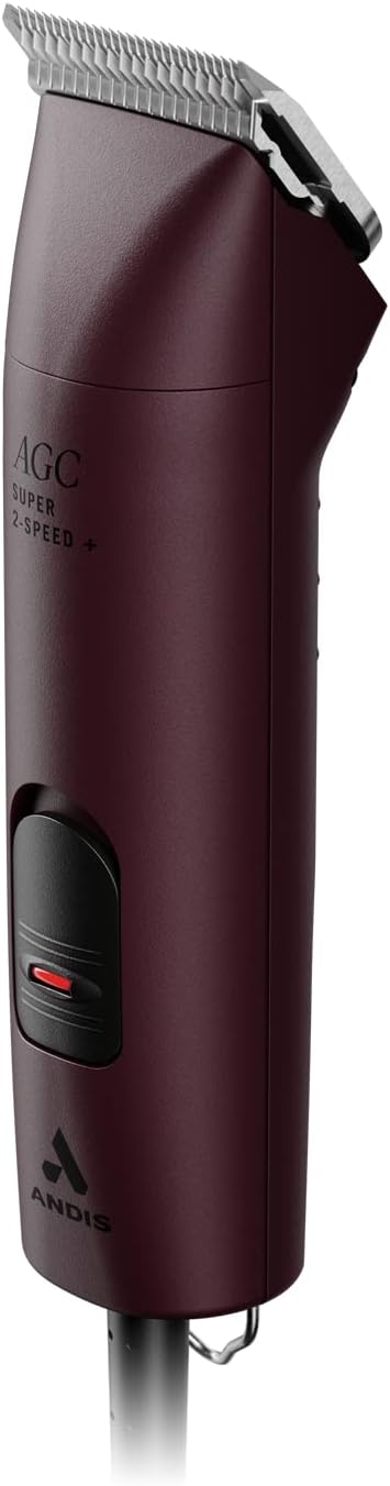 Andis Professional UltraEdge Super 2-Speed Detachable Blade Dog/Pet Clipper, Rotary Motor with Shatter-Proof Housing, Runs Calm & Silent, 14-feet Cord, for All Dog Coats & Breeds, 120 Volts, Burgundy