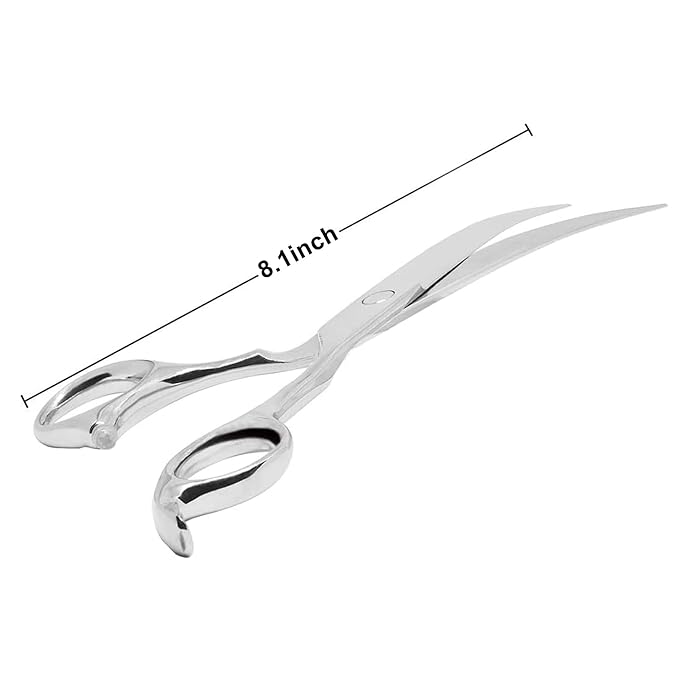 8.1 inch Curved Dog Grooming Scissors,8.1" Curved Pet Grooming Scissors,Curved Down Shears great for Groomers and Home Grooming