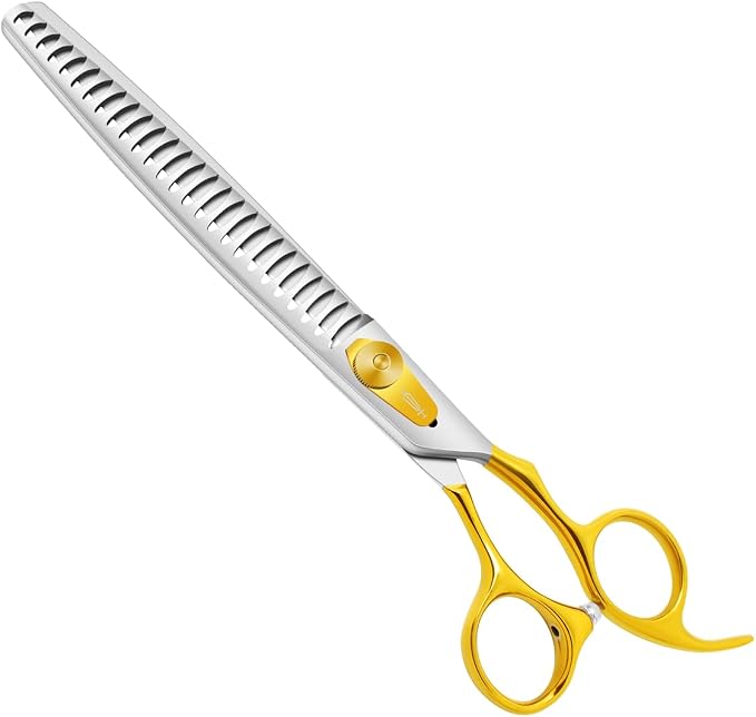 HASHIMOTO Chunkers Dog Grooming Scissors, 26 Teeth, 8.0 inch for Large Dog Grooming, 70% Thinning Rate for Thick Fur Trimming, Light Weight, Balanced
