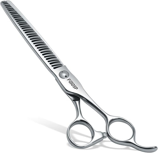 Chunkers Dog Grooming Scissors Magic Thinning Shears for Dogs Pet Cat Light Cutting Feel No Marks Only Fluffy Natural Left 70% Thinning Rate Japanese VG10(7in,3D Chunkers)