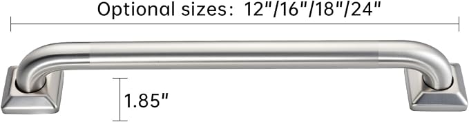 joyrain 500lb Capacity Stainless Steel Grab Bar - Heavy Duty Bathroom Safety Rail for Elderly, Anti-Slip Shower Handle, ADA Compliant (Peened, 24 inch)