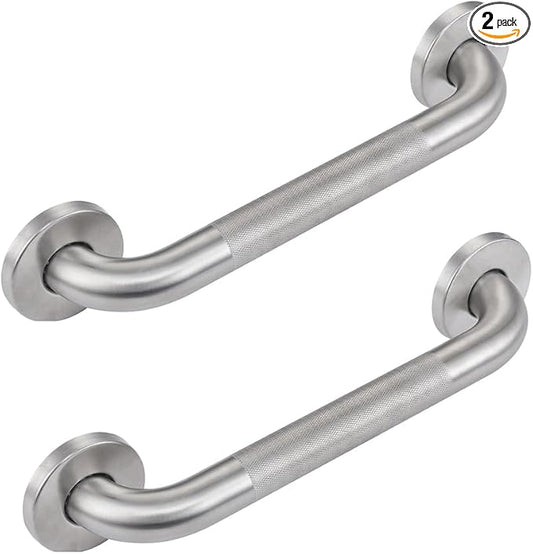 Textured Handicap Grab Bar for Shower, Shower Handles for Elderly, Shower Grab Bars for Seniors with Concealed Screws (Brushed Nickel)