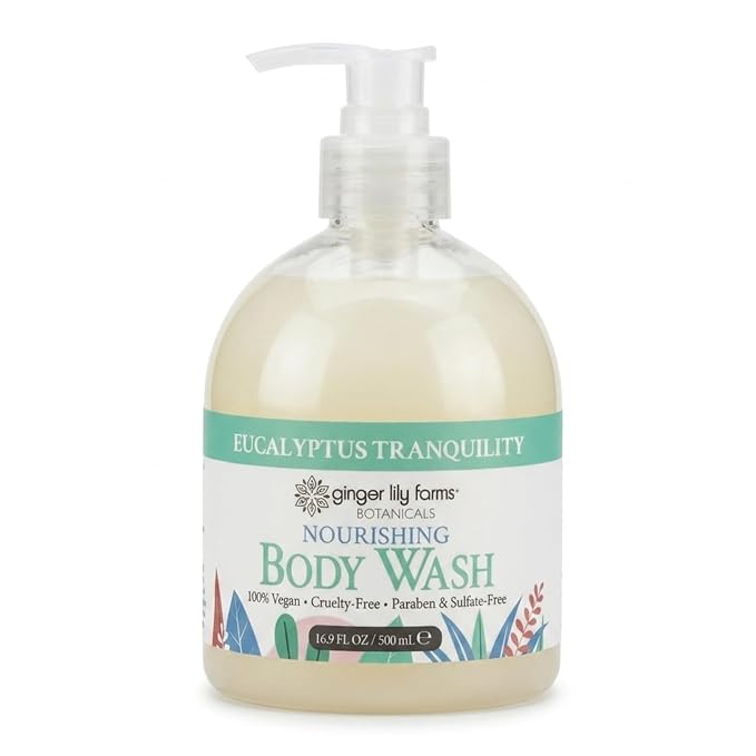 Ginger Lily Farms Botanicals Nourishing Body Wash, 100% Vegan & Cruelty-Free, Eucalyptus Tranquility, 16.9 Fl Oz
