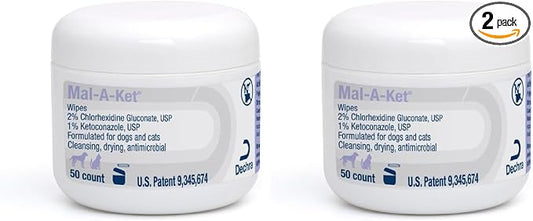 Mal-A-Ket Wipes, 2.25" Round, jar,50 Count (Pack of 2)