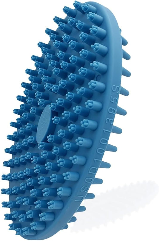 Lilpep 2-in-1 Dog Bath Brush, Double Sided Soft Rubber Grooming Brush for Shedding, Massaging & Deep Cleaning, Suitable for Short & Long Haired Dogs & Puppies