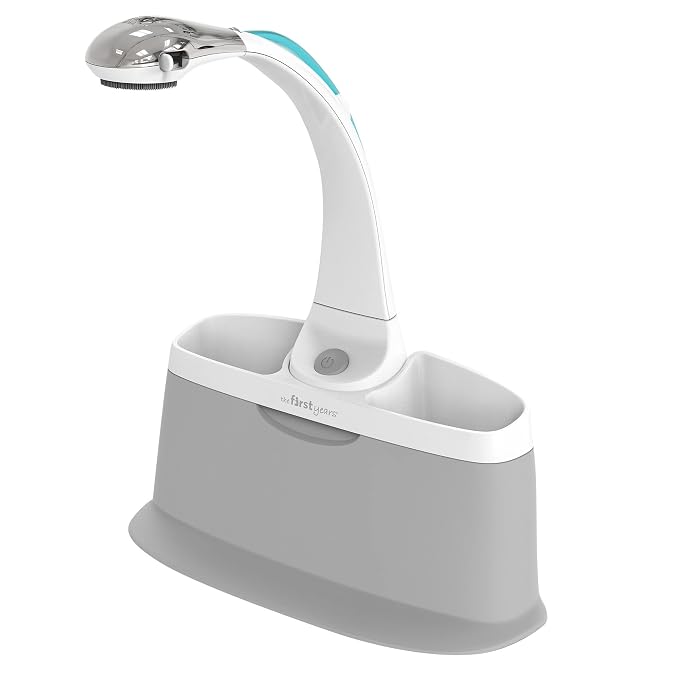 The First Years Rain Showerhead - Soothing Attachable Baby Spa Sprayer with Rotating Arm - Showerhead for Baby Bath Tubs