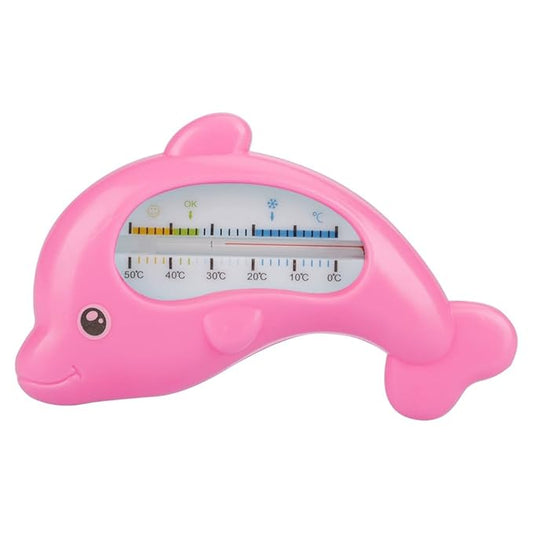 Cute Dolphin Shape Baby Bath Thermometer Children Room Temperature Meter for Bathtub or Indoor Temperature Measurement (Rose red Dolphin)