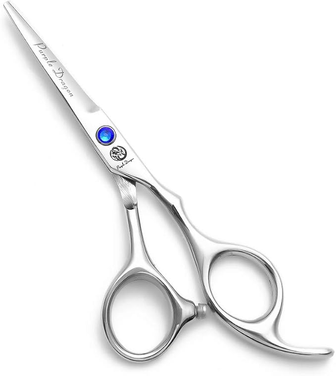 Purple Dragon 4“/5"/5.5"/6"/6.5"/7"/7.5"/8"/9"/10" Sharp Edge Salon Hair Cutting Shears - Pet/Dog Grooming Scissors with Bag - Perfect for Barber or Pet Groomer