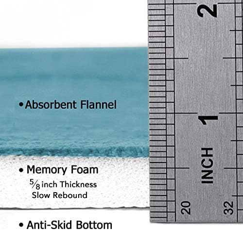 Flamingo P Memory Foam Bath Mat Rug, Non Slip Quick Dry Shower Mats for Bathroom,24x36,Dark Teal