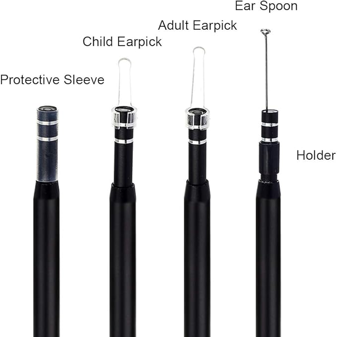 Ear Wax Removal - 3 in1 USB Earwax Removal Tool HD Ear Cleaner Endoscope with 6 LED Light, Earwax Remover Tool, Visual Ear Camera Ear Pick Cleaning Kit for Adults Kids Pets by Android Smart Phones