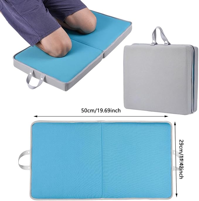 2 Inch Folding Extra Thick Kneeling Pad with Handles, Memory Foam Thickened Lightweight & Portable Knee Support Seat Cushions,Soft Comfortable Gardening Bath Kneeler Floor Pads for Outdoor Indoor