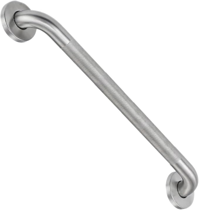 24 Inch Shower Grab Bar for Seniors,1.25'' Diameter 304 Stainless Steel Heavy Duty Anti-Slip Bathroom Safety Handicap Grab Bar for Shower, Bathtub & Toilet Support, Wall Mounted, Supports 500lbs