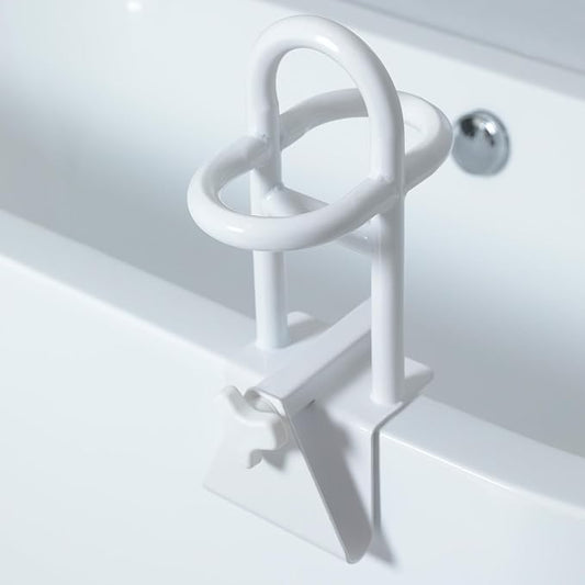 Triple Grip Adjustable Bathtub Handles for Seniors, Fits 3-Inch+ Thick Walls. Please Measure Before Purchasing Tub Grab Bars for Side of Tub, Handicap Grab Bars, Tub Handles for Elderly Balance