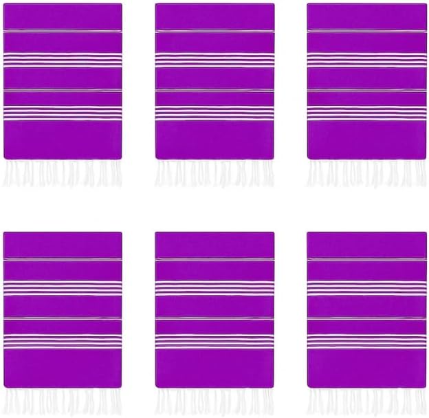 HAVLULAND Turkish Beach Towels, Set of 12, Oversized 72"x40" - Purple | Soft Hammam Peshtemal, Sand Free, Quick-Dry, Absorbent Bath Towel | Lightweight & Compact for Travel, Pool, Gym, Spa