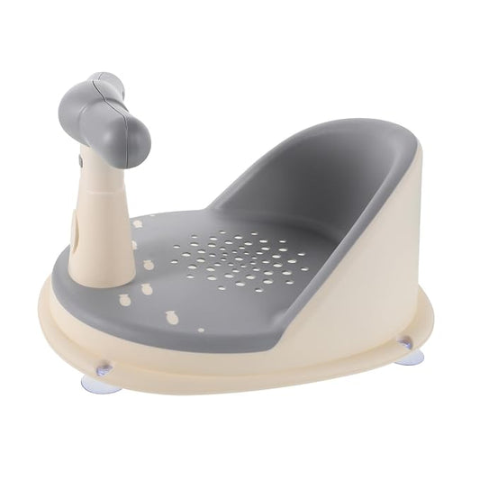 Ergonomic Bathtub Seat with Non-Slip Suction Base Comfortable Bath Chair for Months Multipurpose Tub Seat for Bathing and Playtime Secure Gray Bath Support