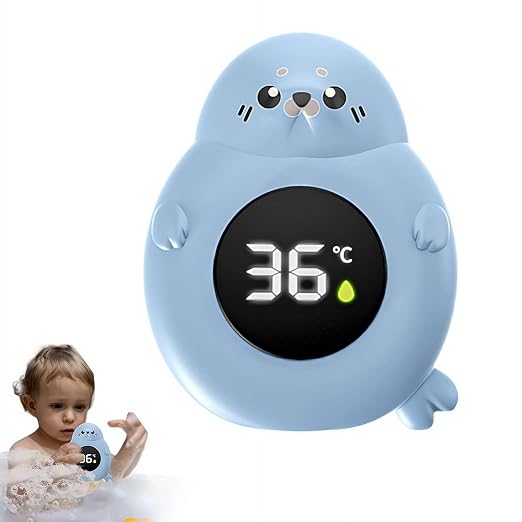 Baby Bath Thermometer for Infants,Cute Seal Digital Infant BathtubThermometer,Digital Floating Water Thermometer with LED Display,Waterproof,for Infant Bathtub Safety,NewbornBath Essentials Gift