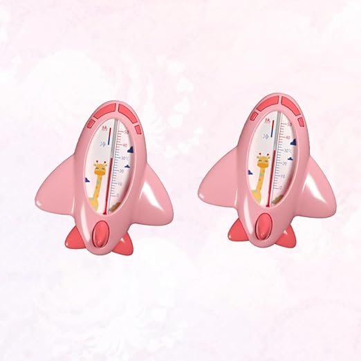 2pcs Bathing Water Thermometer for Newborns, Adorable Rose-Colored Water Temperature Sensor for Tub, Waterproof Bath Temperature Gauge for Safety