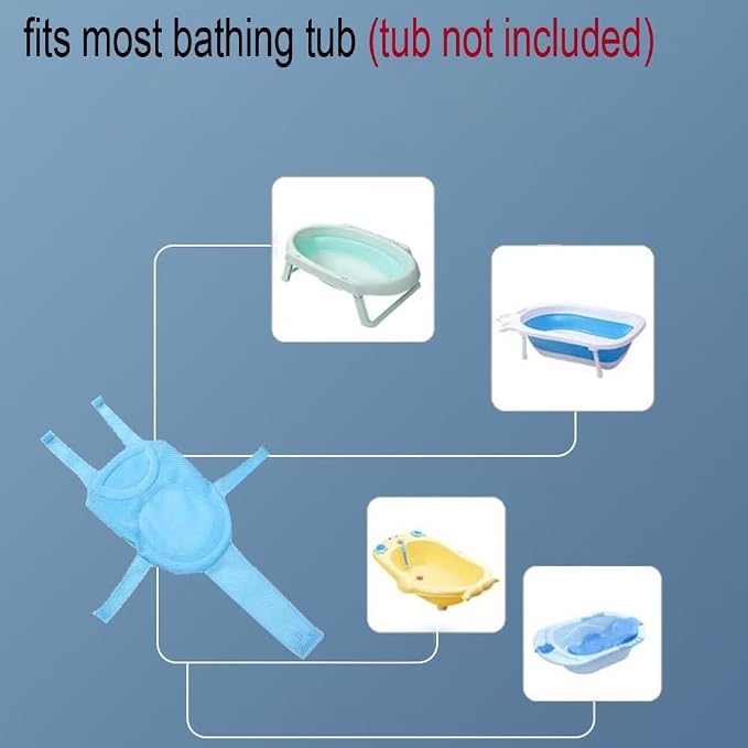 Baby Bath Seat Mesh Pad| Soft Infant Bathing Pillow Bath Cushion Sling Adjustable Bath Support Net Cushion Mat for Newborn Toddler(Tub NOT Included)