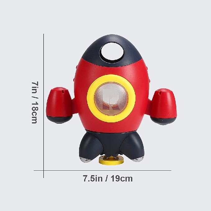 Elovien Bath Toys, Space Rocket Bath Toys for Toddlers 1-3, Spray Water Baby Bathroom Toys with Rotating Fountain, Shower Bathtub Toys for Toddlers Aged 18 Months 2 3 4 5 Years Old Kids Boys Girls