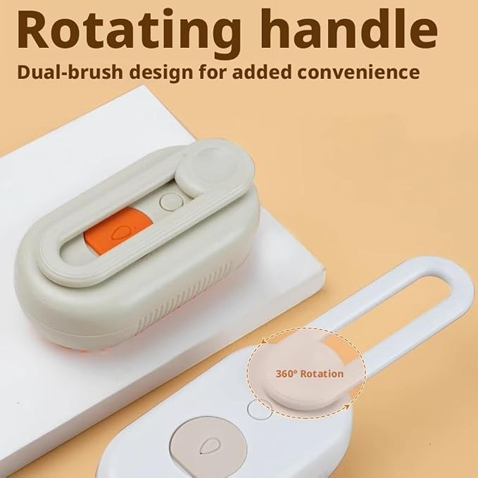 4 in 1 Rechargeable Dog & Cat Steam Brush, Portable Grooming Tool for Massage, Shedding, Grooming, Bathing, Anti-Static & Reduce Flying Fur, Suitable for Short & Long-haired Pets (white)