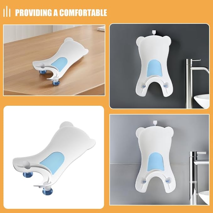 Totority Baby Wash Basin Ergonomic PP Material Newborn Toddler Portable Foldable Potty for Comfortable Bathing & Face Hand Cleaning, Space-Saving Design Ideal for Home Travel