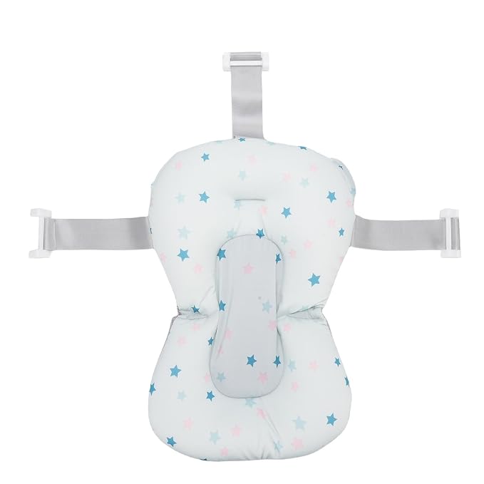 Garosa Baby Bath Seat, Polypropylene Support Net with Sit Recline Function, Floating Baby Bath Pillow for Newborns and Toddlers (Star Pattern)