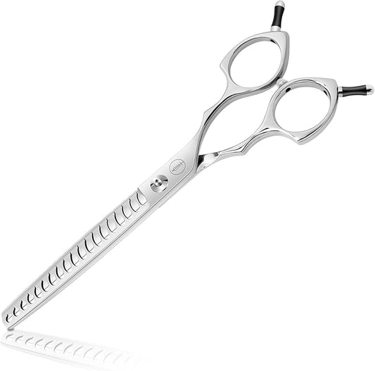 HASHIMOTO Dog Grooming Chunkers for Large Hands,Dog Texturizing Shears,Cat Scissors,19 teeth,7.0 inch,Light Weight.