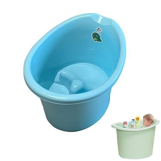 Toddler Bath Tub with Seat,Children's Bathtub 0-3 Years Old,Larger Bath for Bigger Kids at Bathtime (Blue)