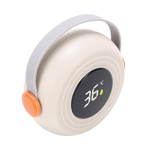 BRRNOO Baby Bath Thermometer Cute Speaker Shape LED Digital Thermometer Toy for Infant Toddler Bathtub Swimming Pool Safe Comfortable Temperature Monitoring Device (Beige)