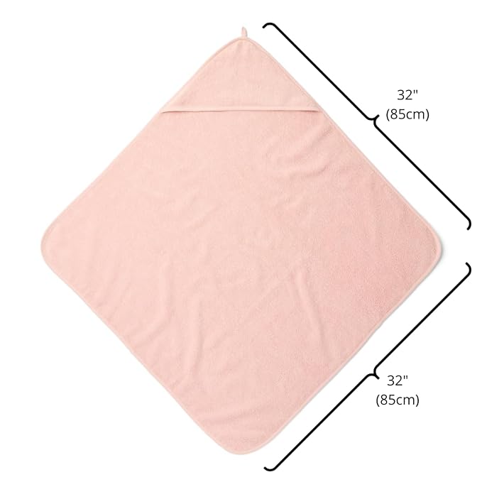 Hooded Baby Towels – 100% Organic Cotton Baby Bath Towels – Baby Girl Newborn Essentials - Super-Soft and Absorbent.(Blush)