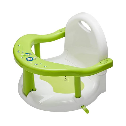Newborn Infant Baby Bath Seat, Non-Slip Infants Baby Bath Chair for Bathtub, Cute Shape Baby Shower Chairs for Tub Sitting up, Surround Bathroom Seats for Baby 6-18 Months (Green Baby Bathtub Seat)