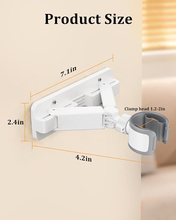 Sliding Hair Dryer Holder Stand Wall Mounted, Angle-Adjustable Blow Dryer Stand with Adhesive & Screw Mounting, Hair Dryer Stand Hands Free for Vanity, Bathroom, Salon (Sliding Type)
