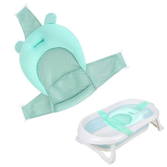 Baby Bath Seat Support Net Soft Infant Bathing Seat Support Mat Suspension Shower Pad Adjustable Non-Slip Newborn Bathtub Sling Mat Baby Sink Bather Tub Shower Net Bathtub Sit Up Mesh 0-6 Month