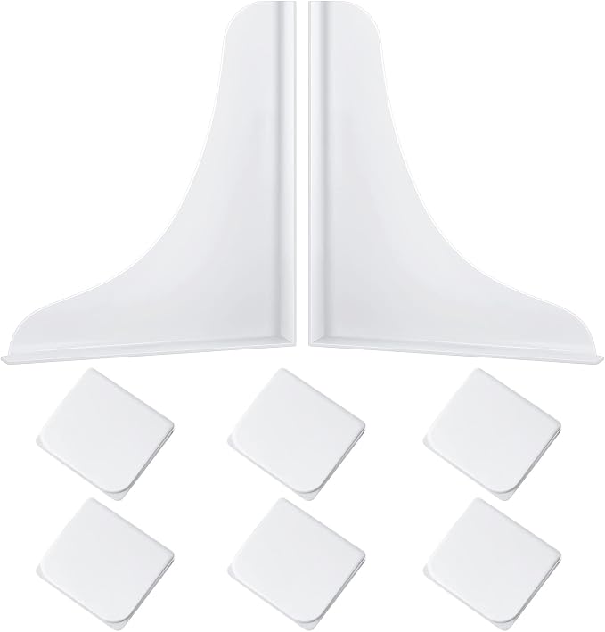 8 Pieces Bathtub Shower Splash Guards Curtain Clips Set for Shower Liners and Curtains to Keep Water Windproof Acrylic Adhesive Splash Holder (White)