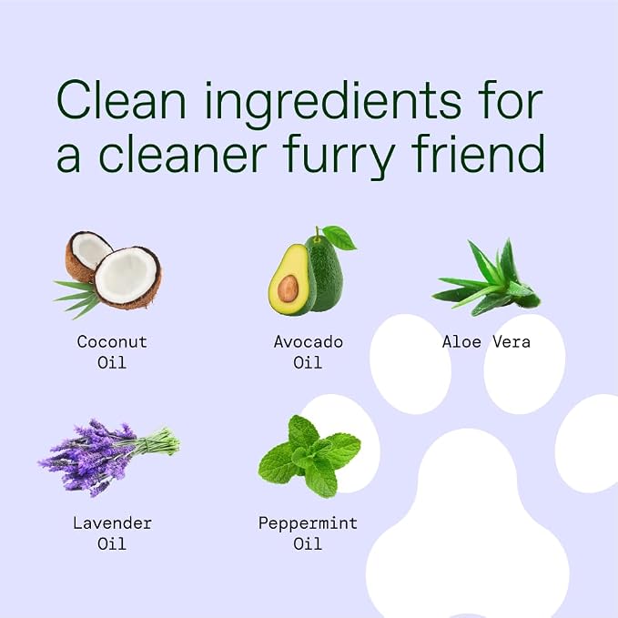 ALŌH Hypoallergenic | All-Natural | Multi-Purpose Pet Wipes. Lavender + Wild Mint 50ct Wipes