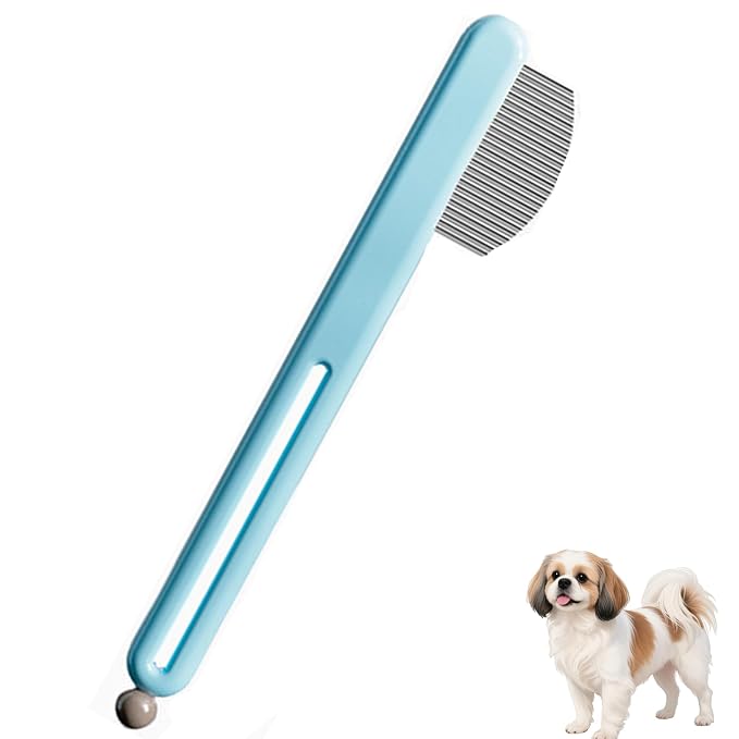 Precision Tear Stain Comb for Small Dogs Cats Face Eye Gunk Removal Tool ，Fit Yorkie, Shih Tzu, Maltese, Maltipoo, Pomeranian, Puppy Starter Kit, Pet Supplies (Blue)