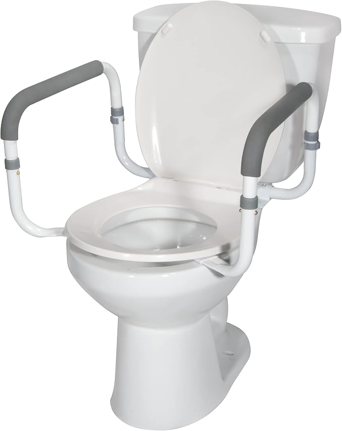 Drive Medical RTL12087 Bathroom Grab Bar for Toilets, White