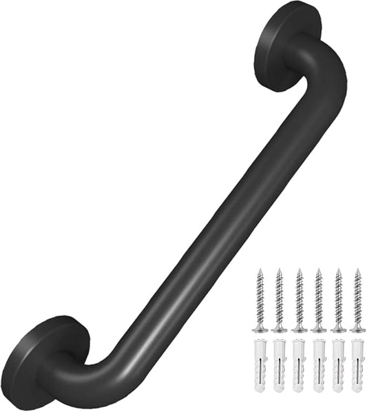 Metal Industrial Stairs Grab Wall Handrail Staircase Steps Indoor Exterior Outdoor Deck Hand Rail Safety Grab Bar Handle for Stairs Bars Wall Elderly Grab Frame Pipe (32 Inch 1 Pack)