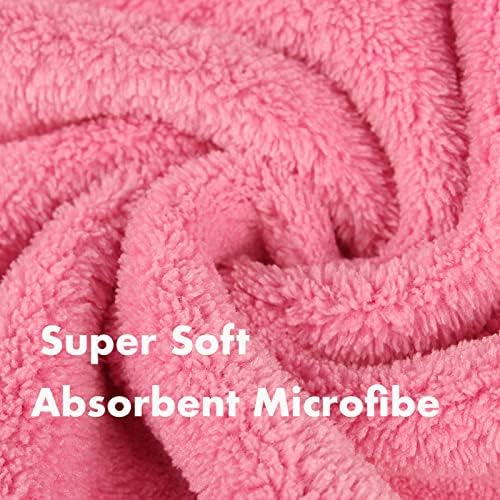 Pawyee Super Soft Fast-Drying Dog Towel Set for Cold Weather, Beach, Pool - Adjustable Microfiber Bath Robe with Drying Gloves for Cats and Dogs (X-Large, Pink Dino)
