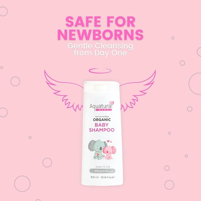 Organic Baby Shampoo, 10.14 Fl Oz | Plant-Based, Vegan & Gentle, Moisturizing, For Newborn and Toddler, Suitable for All Skin Type