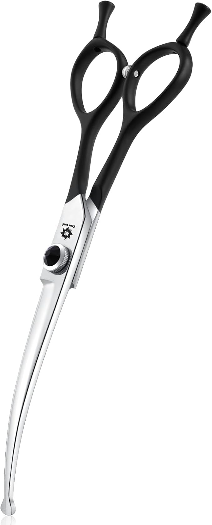 Dream Reach Round Dog Grooming Scissors - Downward Curved Dog Shears for Trimming Face and Paws, Safety Round Tip Shears for Pet Cats, Professional Pet Grooming Scissors Black 6.5"