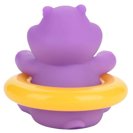 Baby Bath Thermometer, Floating LED Display Infant Thermometer, Safety Water Temperature Monitor with Auto Sensor for Newborn Toddler Bath Time (Purple Hippopotamus)