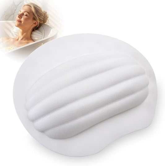 TPE Neck Pillow for Bathtub, Small Bath Pillow with Suction Cups | Small bath pillow with neck support , waterproof material,compact size for home or travel relaxation.