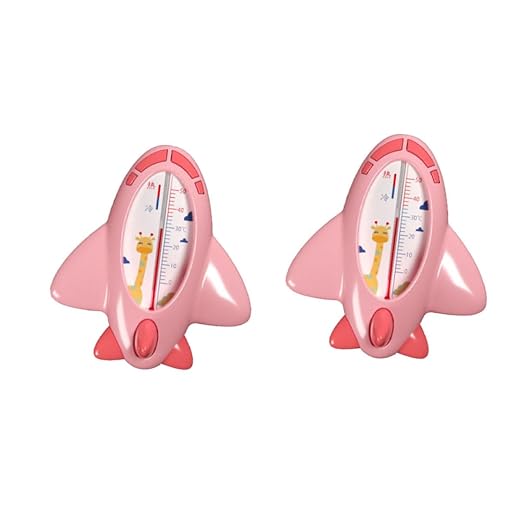 2pcs Bath Water Thermometer Floating Temperature Gauge for Newborns Pink Waterproof Bath Temperature Safe Bathing Essential