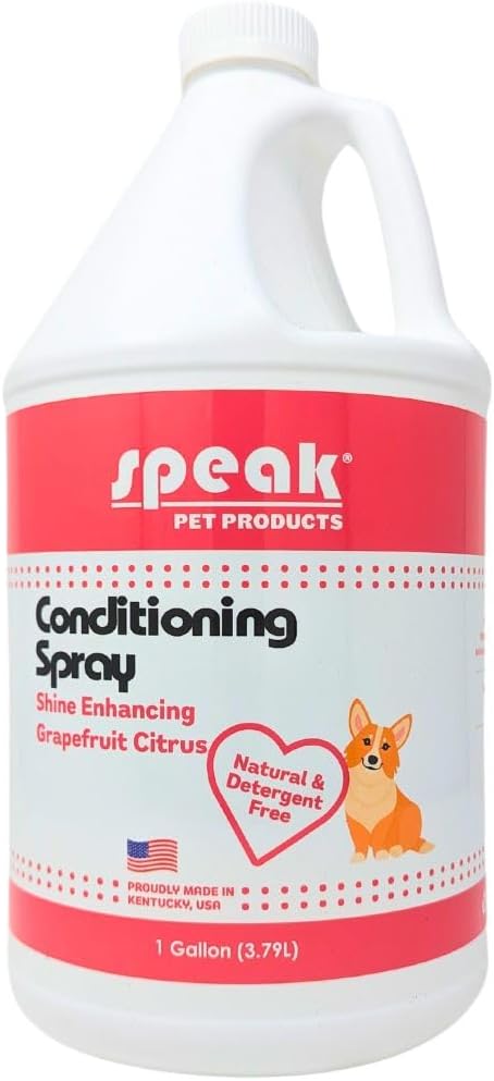 Speak Pet Products Natural Shine Enhancing Grapefruit Citrus Dog Leave-in Conditioning Spray, 1 Gallon