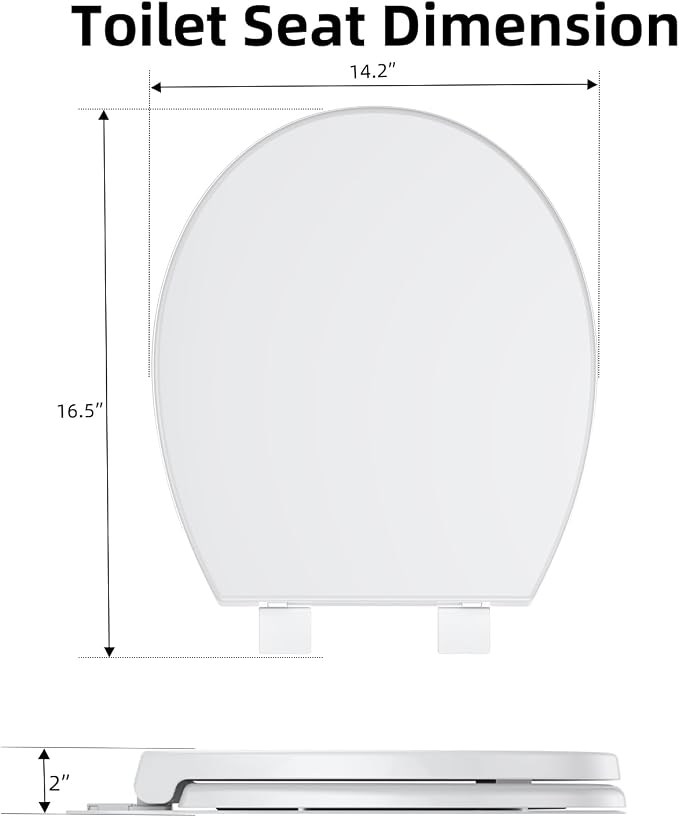 Round Toilet Seat Cover – PP Quick Release Flat Toilet Seat, White Easy-Remove Design for Simple Cleaning & Everyday Comfort