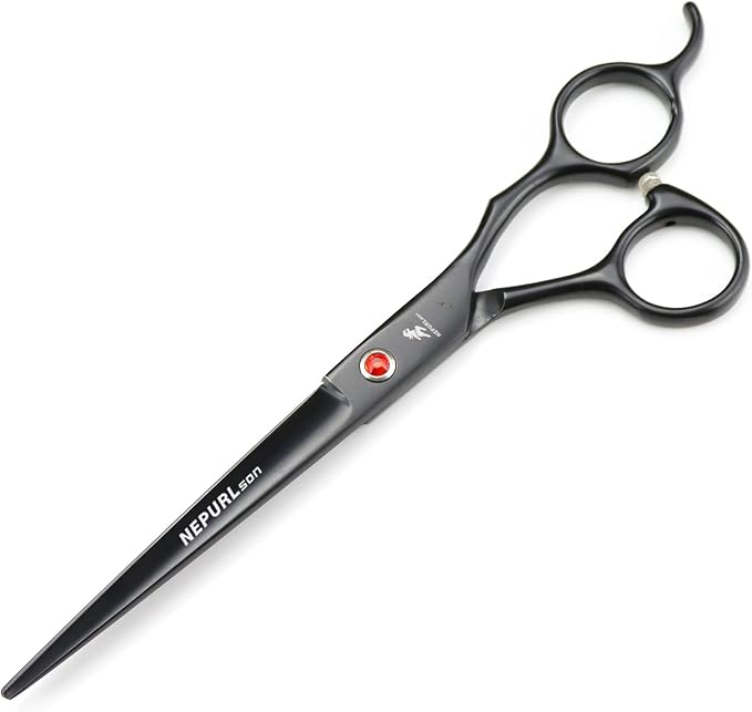 7.0-Inch Dog Grooming Scissors Set Pet Grooming Kit Fishbone Teeth Thinning Shears with Forceps Hairdressing Hair Styling Tool 5 Piece (Black)